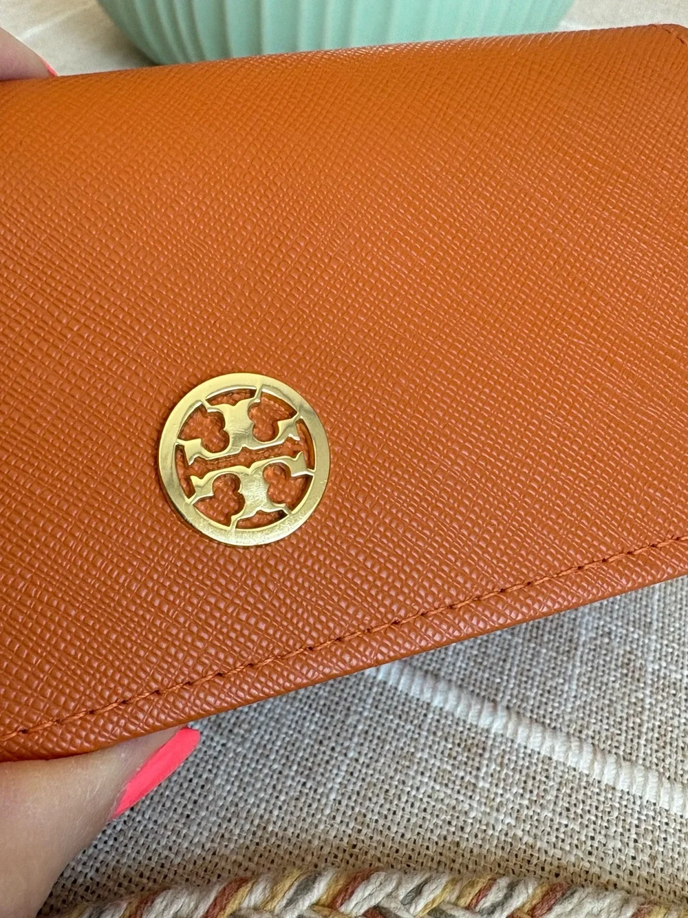 Tory Burch Orange Eyeglasses Case & Pouch